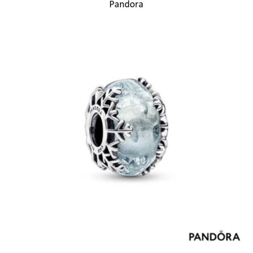 Pandora Winter Blue Snowflake Murano Charm